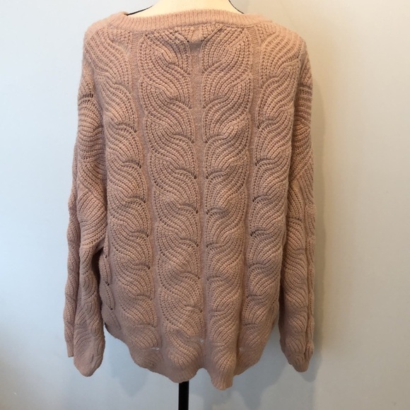 Vero Moda Pink champagne sweater chunky knit SZ L oversized EUC - Picture 4 of 8